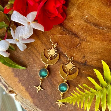 DAIIIBABYYY  -  Magic Labradorite Fairy Earrings Hypoallergenic Wanderlust Jewelry Bohemian Earrings Fashion Novelty Women Gift Statement